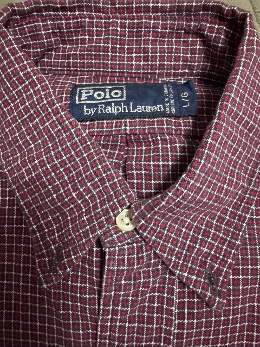 Ralph Lauren Purple Plaid Short-Sleeve Button-Up Shirt